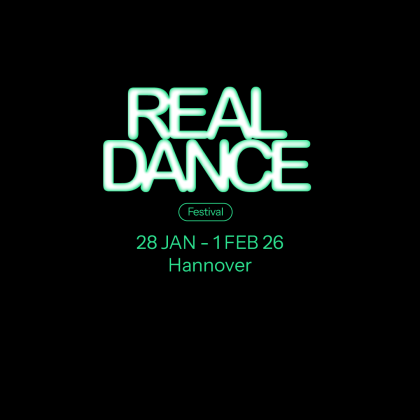Loge des Real Dance Festivals, mit dem Festivaldatum 28. Jan bis 1 Feb. 2026